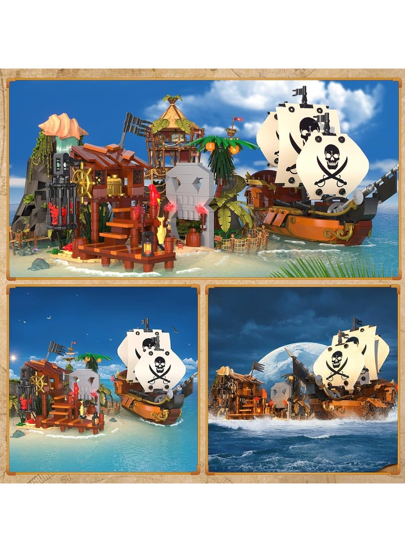 general Mini Brick Pirate Ship Building Toys, Pirate Dock Themed City Store Building Blocks Set for 12 years old + adult boys - Image 5