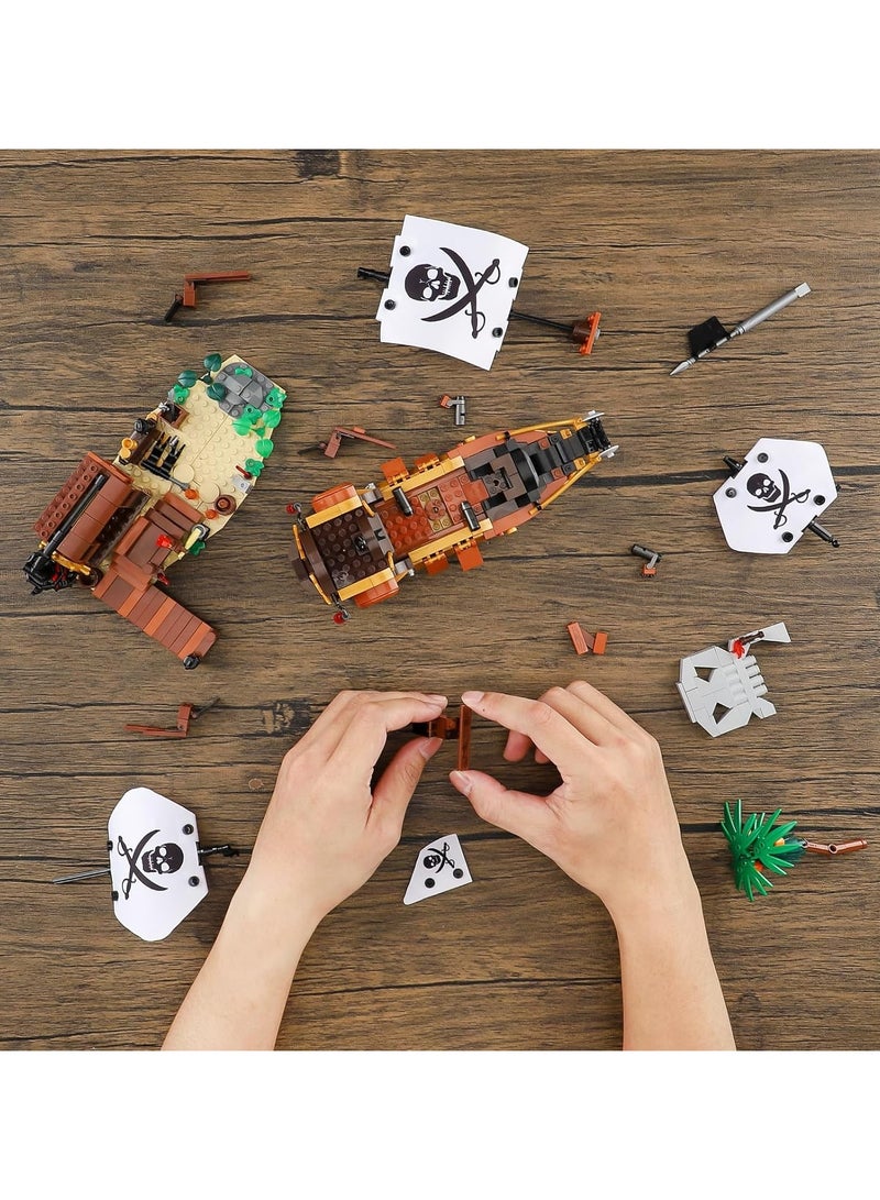 general Mini Brick Pirate Ship Building Toys, Pirate Dock Themed City Store Building Blocks Set for 12 years old + adult boys - Image 2