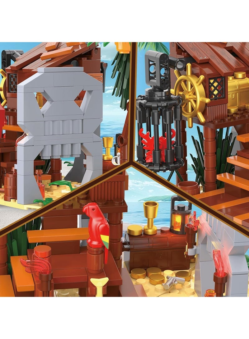 general Mini Brick Pirate Ship Building Toys, Pirate Dock Themed City Store Building Blocks Set for 12 years old + adult boys - Image 4