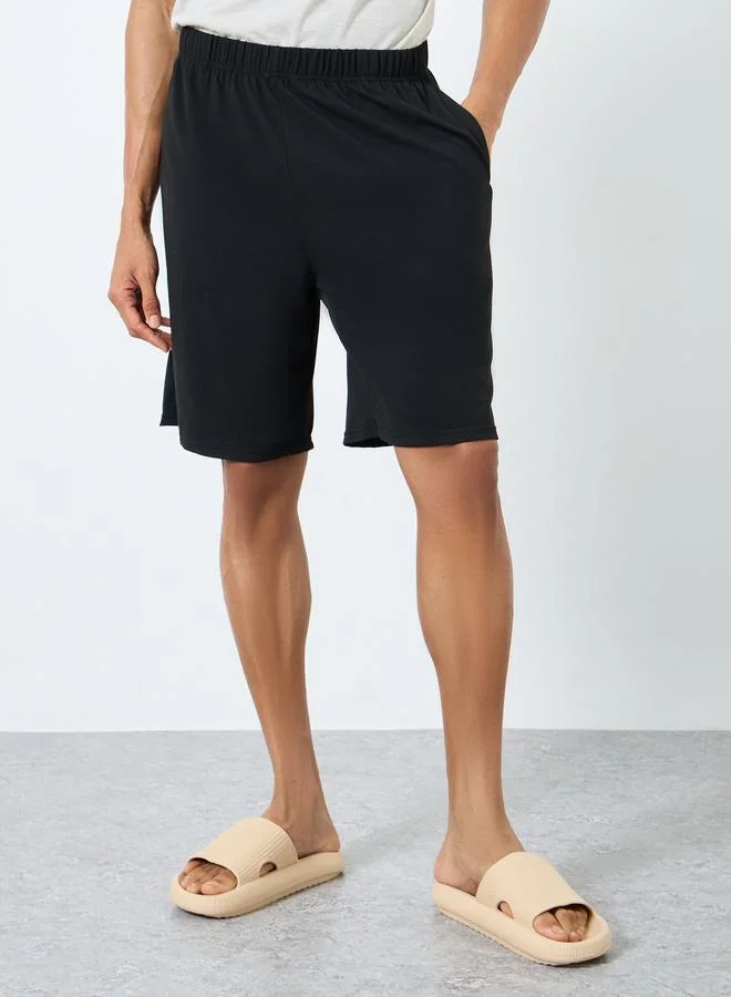 Styli Styli Graphic Print T-Shirt and Solid Shorts Set