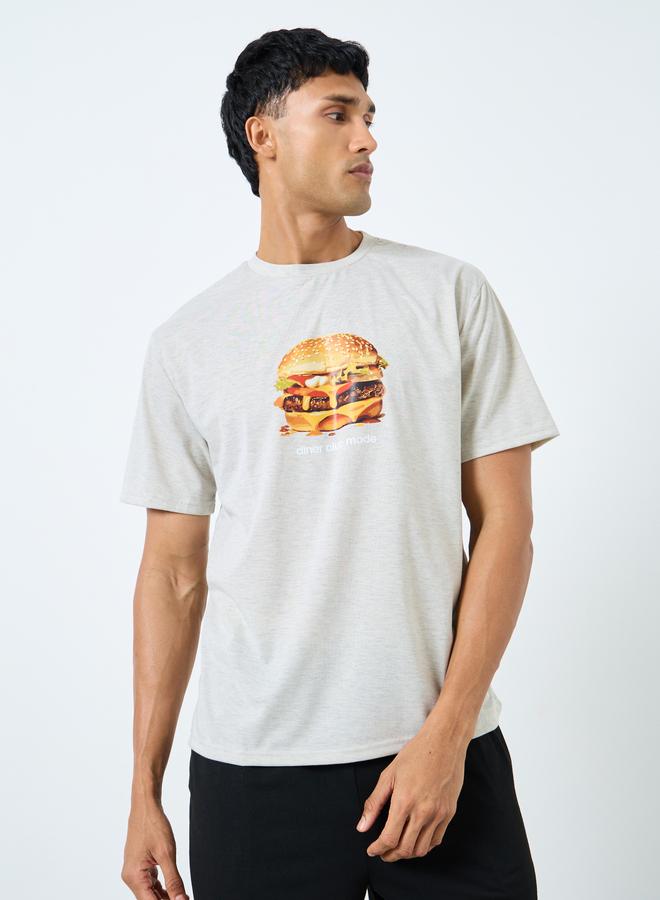 Styli Graphic Print T-Shirt and Solid Shorts Set - Image 2