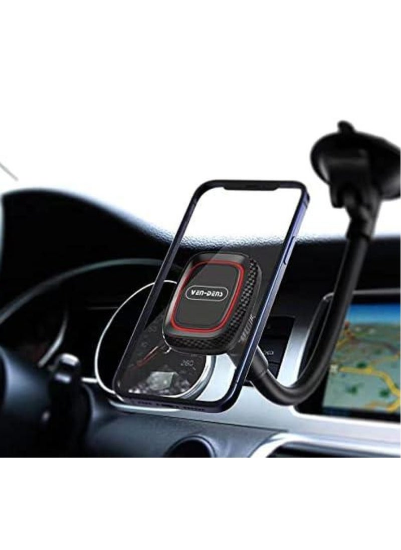 VEN-DENS Magnetic Car Phone Mount – Windshield Holder with Powerful Suction Cup & Flexible Gooseneck Arm – Universal Fit for iPhone 14 Series & All Smartphones – Hands-Free, Secure Navigation for Safer Driving  - Image 4