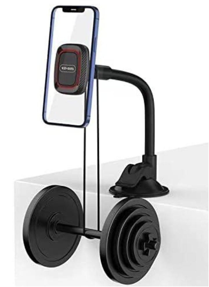 VEN-DENS Magnetic Car Phone Mount – Windshield Holder with Powerful Suction Cup & Flexible Gooseneck Arm – Universal Fit for iPhone 14 Series & All Smartphones – Hands-Free, Secure Navigation for Safer Driving  - Image 3