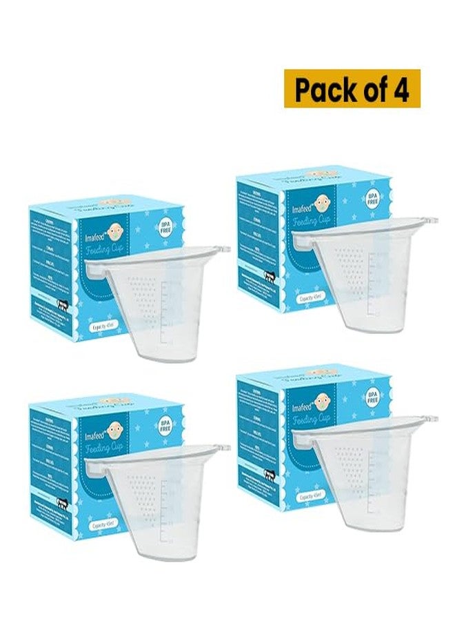 ImaFeed® Boilable Reusable Baby Feeding Silicone Cup (Pack of 4) || Round Shape - 45 ml. (Transparent) - Image 3