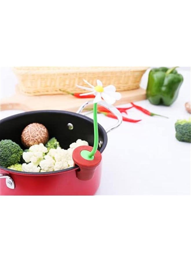 Generic 1 PCS Little Daisy Flower Lid Raised Spill Preventer Creative Steam Powered Self Rotating Kitchen Gadget  - Image 5