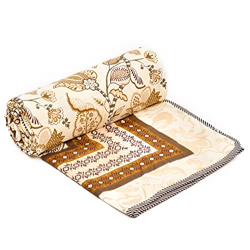 RRC Cotton Reversible Dohar Single Bed, Soft Lightweight Bed Blanket, AC Dohar Blanket for Summers/Winter 57X87(Inches) Flannel Dohar Throws for Bed - Image 3