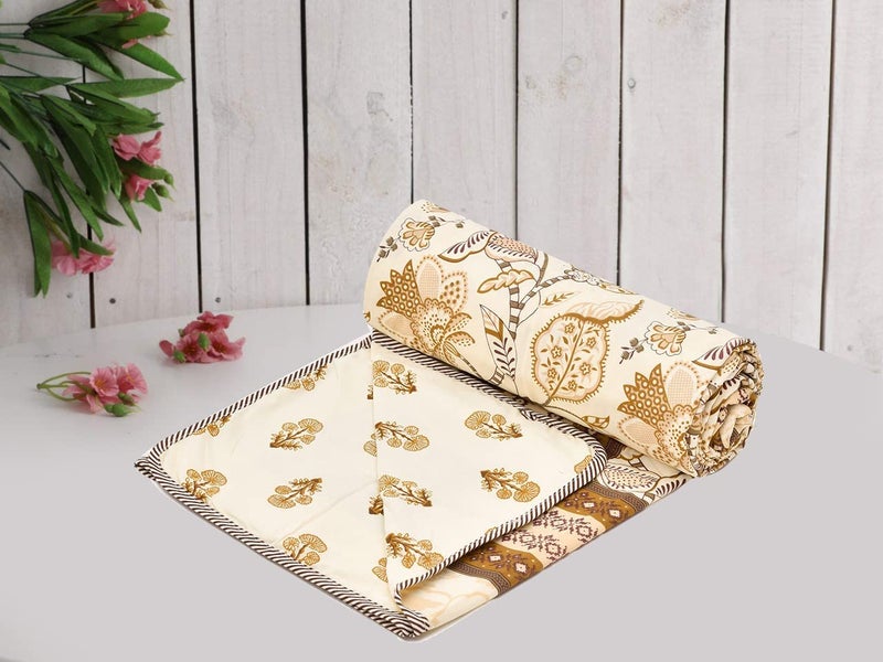 RRC Cotton Reversible Dohar Single Bed, Soft Lightweight Bed Blanket, AC Dohar Blanket for Summers/Winter 57X87(Inches) Flannel Dohar Throws for Bed - Image 5