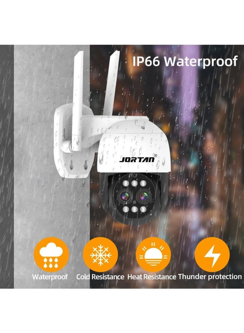 جورتان كاميرا 3K Wi-Fi PTZ، تكبير 8x، كشف الحركة، تتبع الحركة، رؤية ليلية كاملة الألوان، صوت ثنائي الاتجاه، مقاومة للماء IP66، إنذار الحركة، تسجيل على مدار الساعة طوال أيام الأسبوع، كاميرا Wi-Fi للتحكم PTZ - Image 3