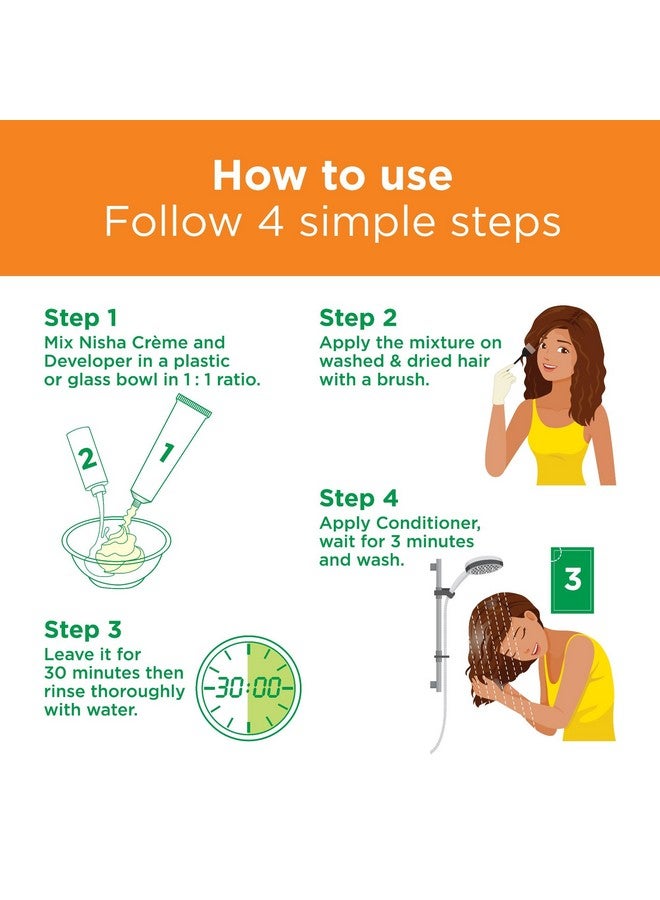 نيشا كريم لون الشعر أشقر ذهبي، لون شعر دائم للنساء والرجال، لمعان عميق فائق النعومة، تغطية رمادية 100%، لون شعر أشقر ذهبي 8.1، 120 جرام، عبوة من قطعتين - Image 5