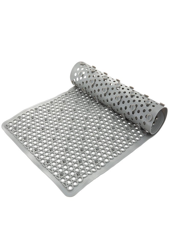 Bath Bliss Self-Draining Bathmat | Bathroom Tub and Shower Bath Mat | Anti-Slip Surface | Suction Cup Base | PVC Non Slip| Quick Dry | Grey - Image 1