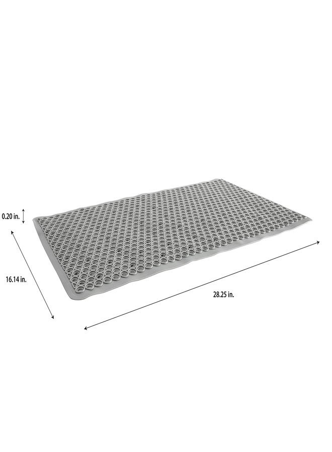 Bath Bliss Self-Draining Bathmat | Bathroom Tub and Shower Bath Mat | Anti-Slip Surface | Suction Cup Base | PVC Non Slip| Quick Dry | Grey - Image 4