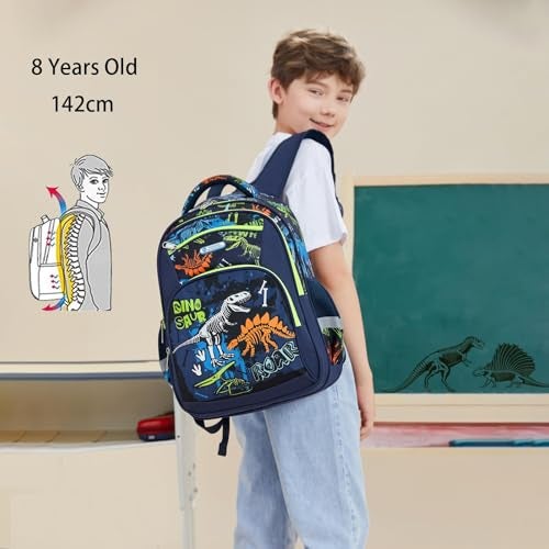 Cusangel Backpack for Boys Girls School Bookbags,Kindergarten Elementary Middle School Lightweight Waterproof Multifunctional Large Capacity for Backpack (16inch Luminous dinosaur) - Image 5