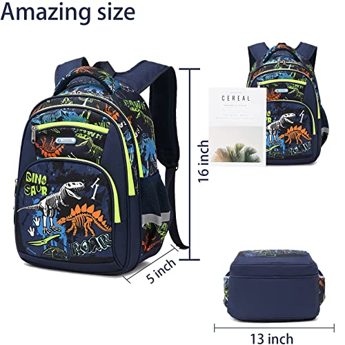 Cusangel Backpack for Boys Girls School Bookbags,Kindergarten Elementary Middle School Lightweight Waterproof Multifunctional Large Capacity for Backpack (16inch Luminous dinosaur) - Image 3