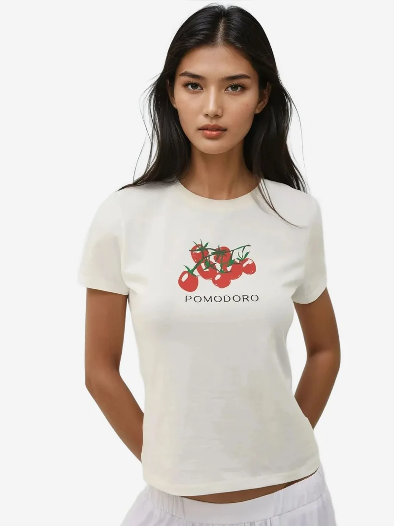 Hiccup Red Crew Neck Printed Baby Tee for Women | Best Price UAE