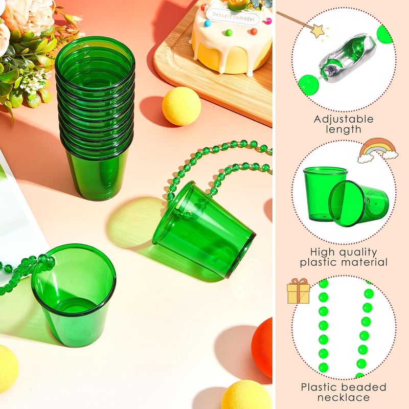 Sureio 24 Pieces Shot Glass on Beaded Necklace Plastic Shot Cup Necklace Bachelorette Party Team Men and Women Supplies - Image 3
