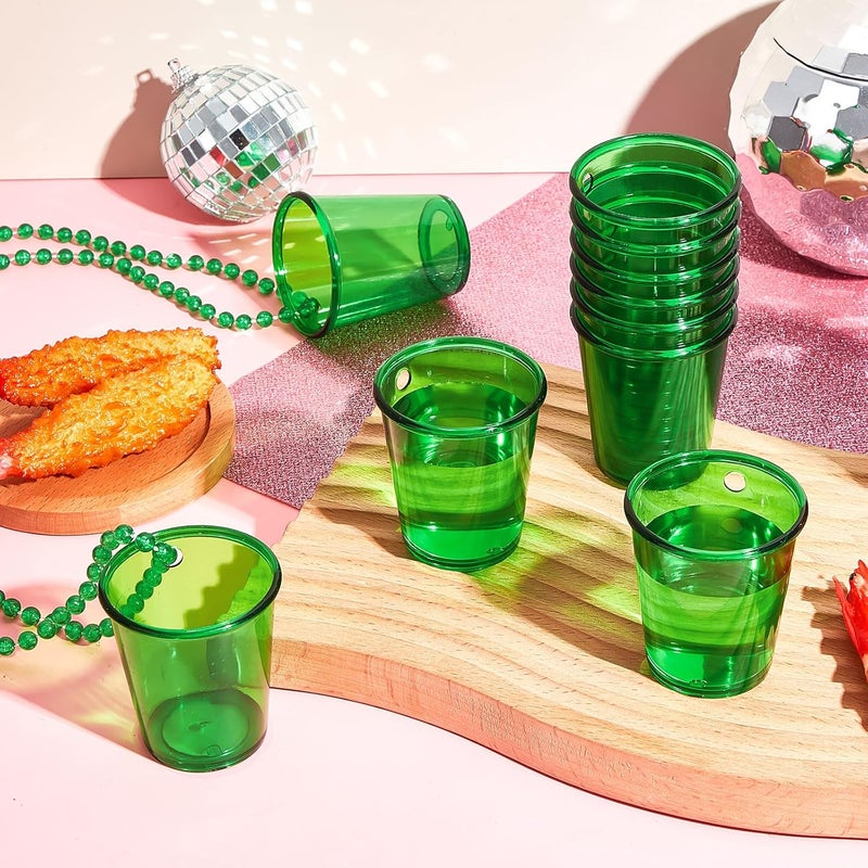 Sureio 24 Pieces Shot Glass on Beaded Necklace Plastic Shot Cup Necklace Bachelorette Party Team Men and Women Supplies - Image 4