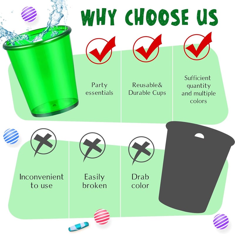 Sureio 24 Pieces Shot Glass on Beaded Necklace Plastic Shot Cup Necklace Bachelorette Party Team Men and Women Supplies - Image 5