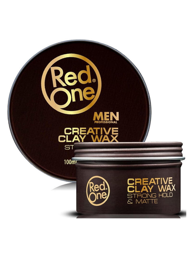 Redone RedOne Creative Clay Hair Wax 100ml – Strong Hold & Matte Finish for All Hair Types - Image 1