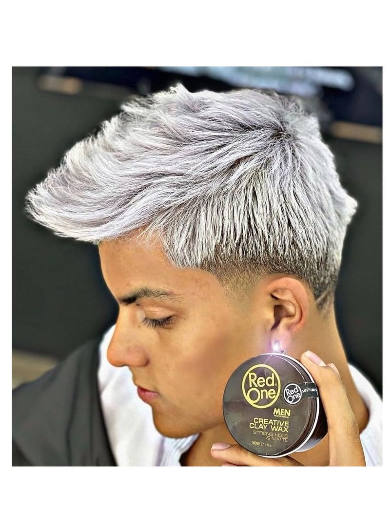 Redone RedOne Creative Clay Hair Wax 100ml – Strong Hold & Matte Finish for All Hair Types - Image 4