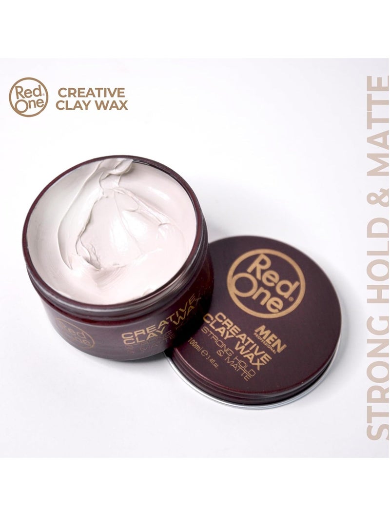 Redone RedOne Creative Clay Hair Wax 100ml – Strong Hold & Matte Finish for All Hair Types - Image 5