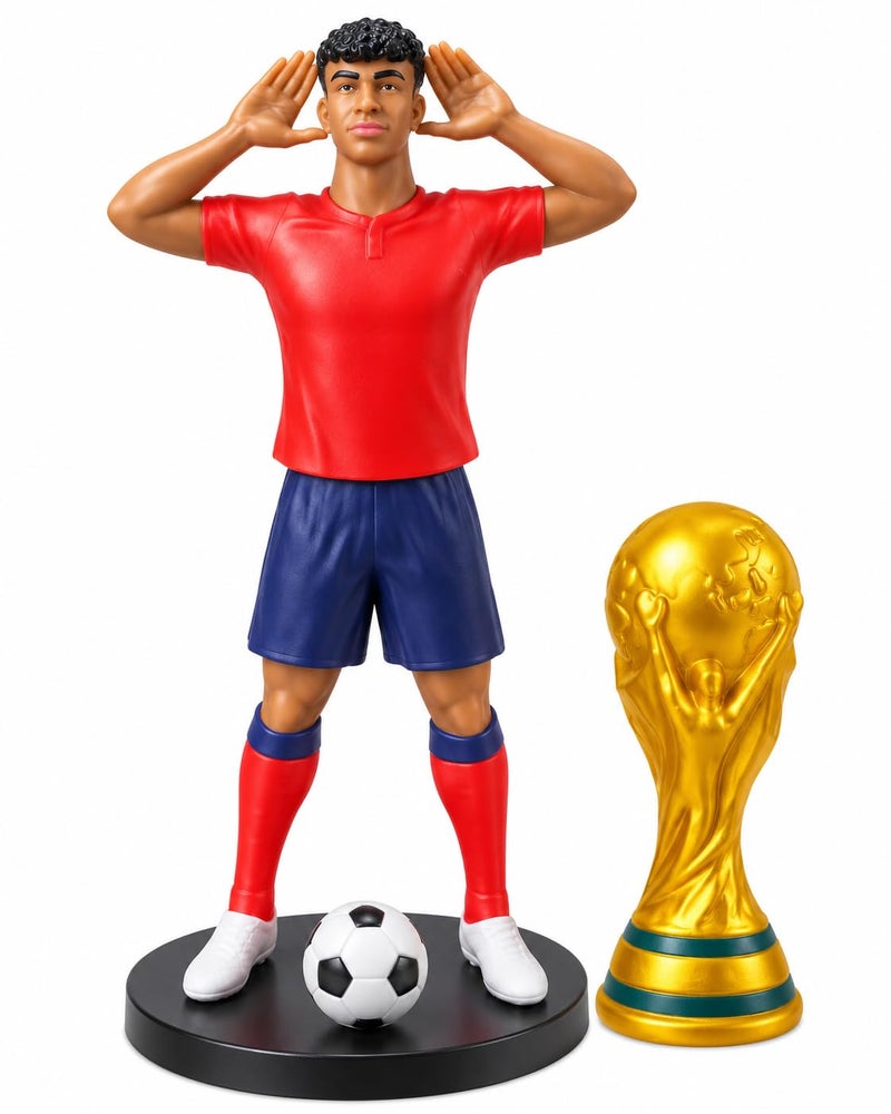 First Choice Professional Soccer Player Figure Set with Gold Trophy, Soccer Ball, Secure Mount - Image 1