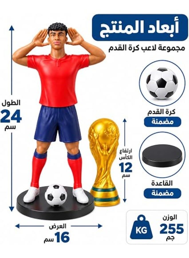 First Choice Professional Soccer Player Figure Set with Gold Trophy, Soccer Ball, Secure Mount - Image 3