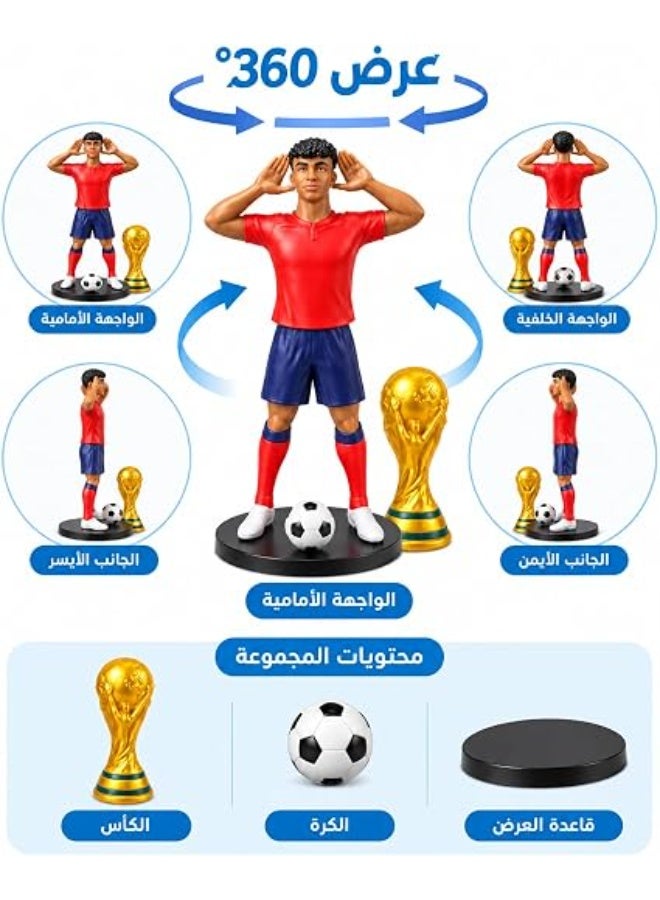 First Choice Professional Soccer Player Figure Set with Gold Trophy, Soccer Ball, Secure Mount - Image 2