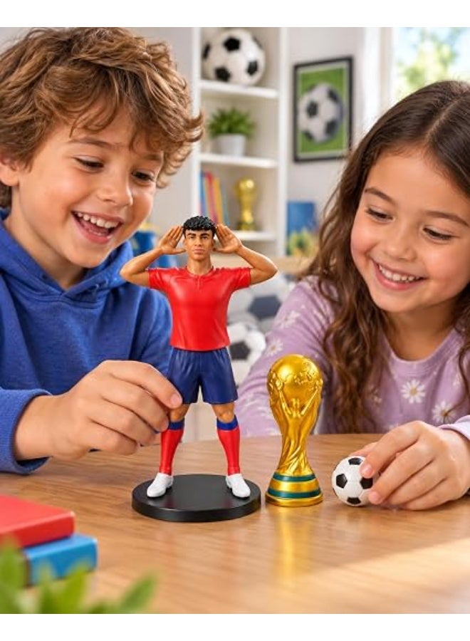 First Choice Professional Soccer Player Figure Set with Gold Trophy, Soccer Ball, Secure Mount - Image 4