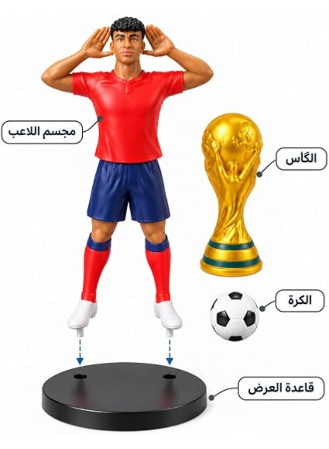 First Choice Professional Soccer Player Figure Set with Gold Trophy, Soccer Ball, Secure Mount - Image 5