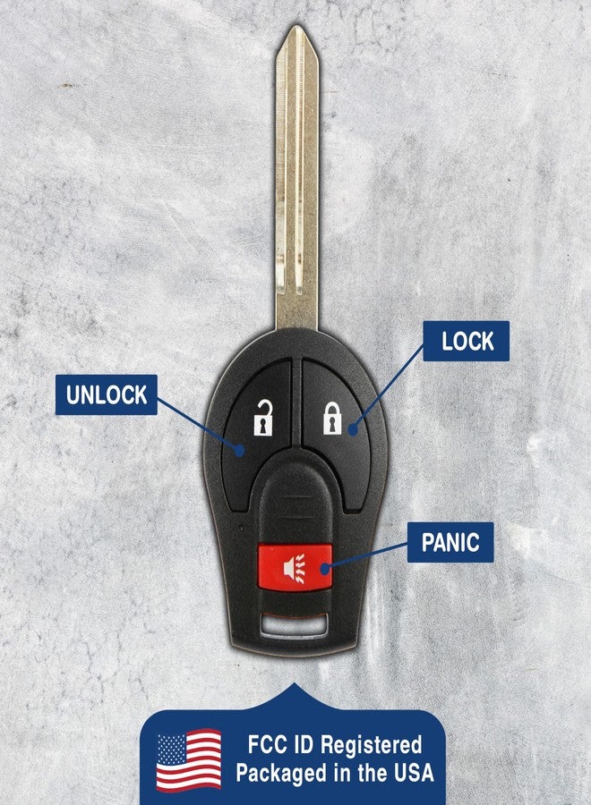 KeylessOption 2x KeylessOption Key Fob Replacement for 2003 2004 2005 2006 2007 2008 2009 2010 2011 2012 2013 2014 2015 2016 2017 2018 2019 Nissan Infiniti Remote, 3-Button CWTWB1U751, Locksmith Required - Image 5