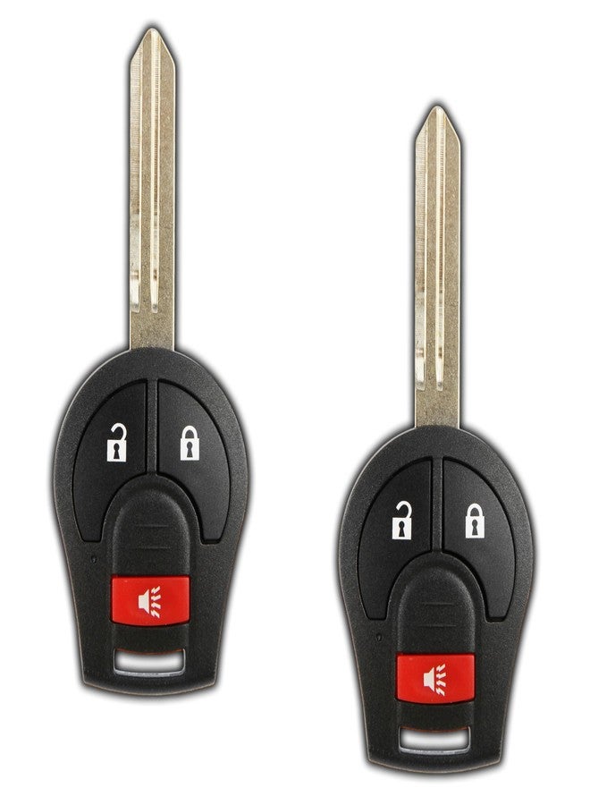 KeylessOption 2x KeylessOption Key Fob Replacement for 2003 2004 2005 2006 2007 2008 2009 2010 2011 2012 2013 2014 2015 2016 2017 2018 2019 Nissan Infiniti Remote, 3-Button CWTWB1U751, Locksmith Required - Image 1