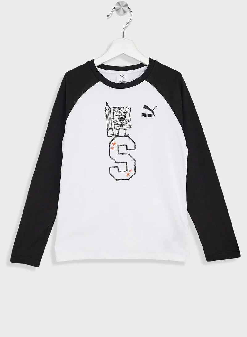 PUMA Kids Spongebob Ls T-Shirt