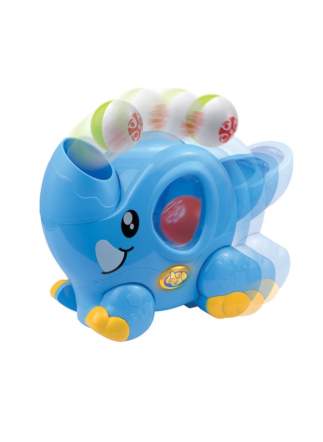 Happy Kids Little Learners Ball-popping Elephant - Motorized Walking Toy With Flashing Lights And Sounds, Rotatable Trunk, Includes 2 Balls, 12m+  - Image 2