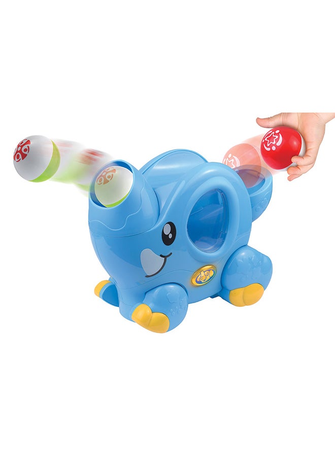 Happy Kids Little Learners Ball-popping Elephant - Motorized Walking Toy With Flashing Lights And Sounds, Rotatable Trunk, Includes 2 Balls, 12m+  - Image 4