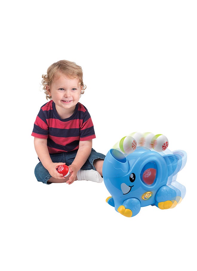 Happy Kids Little Learners Ball-popping Elephant - Motorized Walking Toy With Flashing Lights And Sounds, Rotatable Trunk, Includes 2 Balls, 12m+  - Image 3