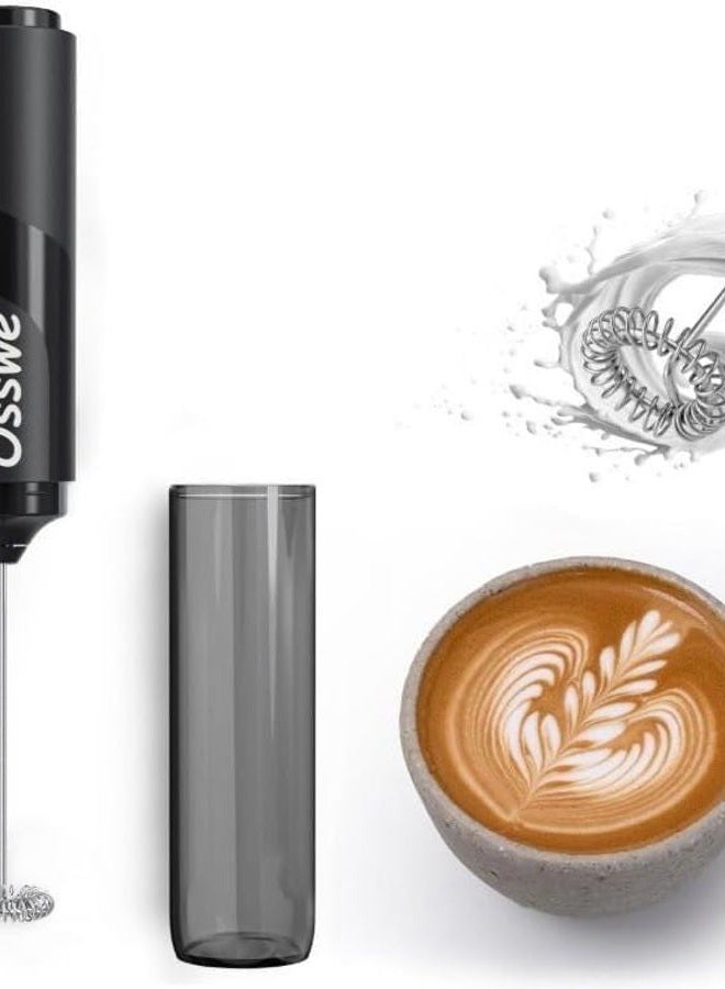 Osswe premium Electric Milk Frother, Handheld Coffee Foam Maker for Latte, Cappuccino, Hot Chocolate, Black - Image 3