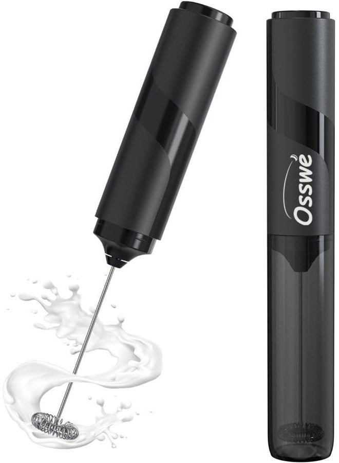 Osswe premium Electric Milk Frother, Handheld Coffee Foam Maker for Latte, Cappuccino, Hot Chocolate, Black - Image 1