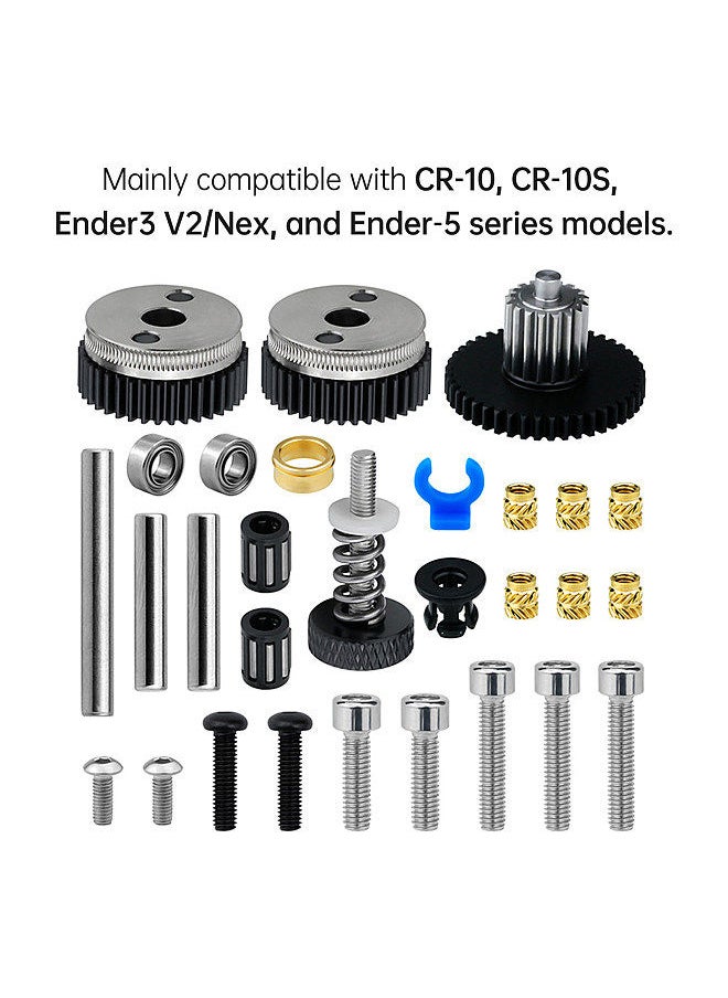 Two Trees - DIY HGX-LITE Extruder Parts Kit Replacement Accessory Compatible with CREALITY 3D Printers Ender-3/Ender-3 V2/CR-10/CR-10S Suitable for 1.75mm Filaments PLA/ABS/PETG/TPU/PP/PC/Nylon/PEEK/PEI - Image 1