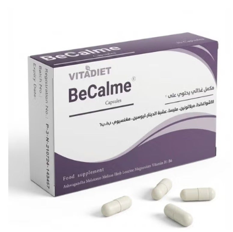 Vitaday Becalme – A calming and sleep-enhancing supplement with ashwagandha and melatonin, 30 capsules - Image 1