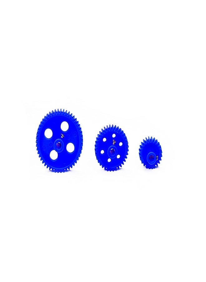 Electronicspices Electronic Spices Blue Plastic Gear Wheel Set for DC Motors for DIY Model Toy & School Project Accessories (Pack of 3) - Image 2