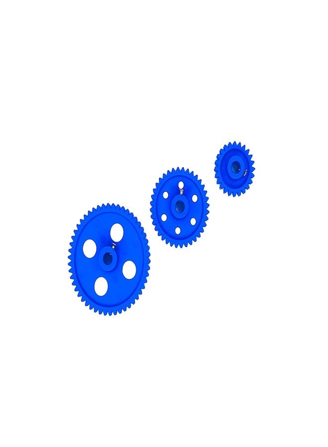 Electronicspices Electronic Spices Blue Plastic Gear Wheel Set for DC Motors for DIY Model Toy & School Project Accessories (Pack of 3) - Image 1