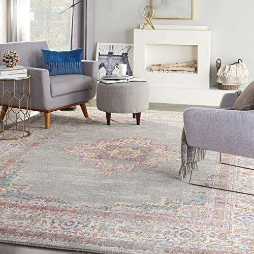 Nourison Passion Grey 1'10" x 6' Area Rug, Boho, Traditional, Easy Clean, Non Shedding, Bed Room, Living Room, Hallway, (6' Runner) - Image 1