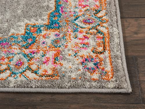 Nourison Passion Grey 1'10" x 6' Area Rug, Boho, Traditional, Easy Clean, Non Shedding, Bed Room, Living Room, Hallway, (6' Runner) - Image 4