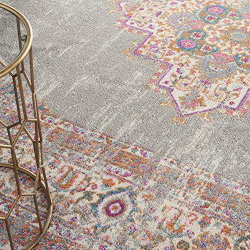 Nourison Passion Grey 1'10" x 6' Area Rug, Boho, Traditional, Easy Clean, Non Shedding, Bed Room, Living Room, Hallway, (6' Runner) - Image 2