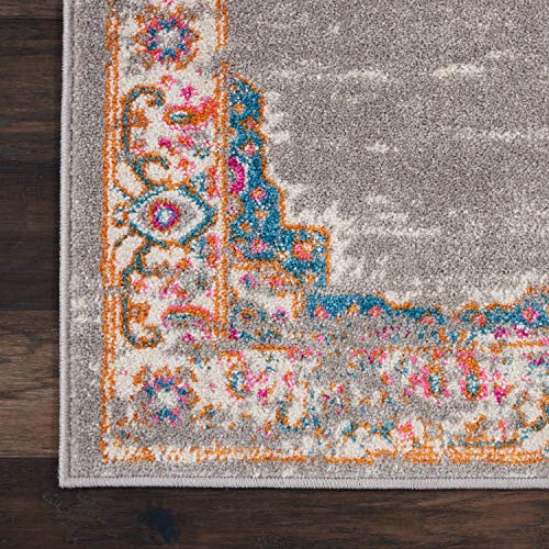 Nourison Passion Grey 1'10" x 6' Area Rug, Boho, Traditional, Easy Clean, Non Shedding, Bed Room, Living Room, Hallway, (6' Runner) - Image 5