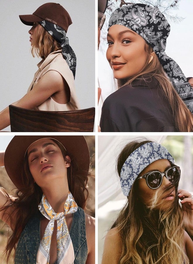 Molans 35 Inch Solid Color Wild Rag, Pure Cowboy Bandanas Oversize Western Neckerchief Bolo Head Scarf for Men Women, Beige Print, One size - Image 5