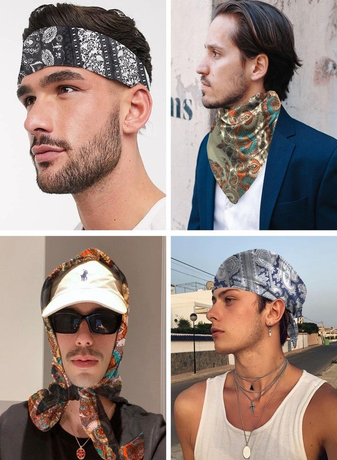 Molans 35 Inch Solid Color Wild Rag, Pure Cowboy Bandanas Oversize Western Neckerchief Bolo Head Scarf for Men Women, Beige Print, One size - Image 4