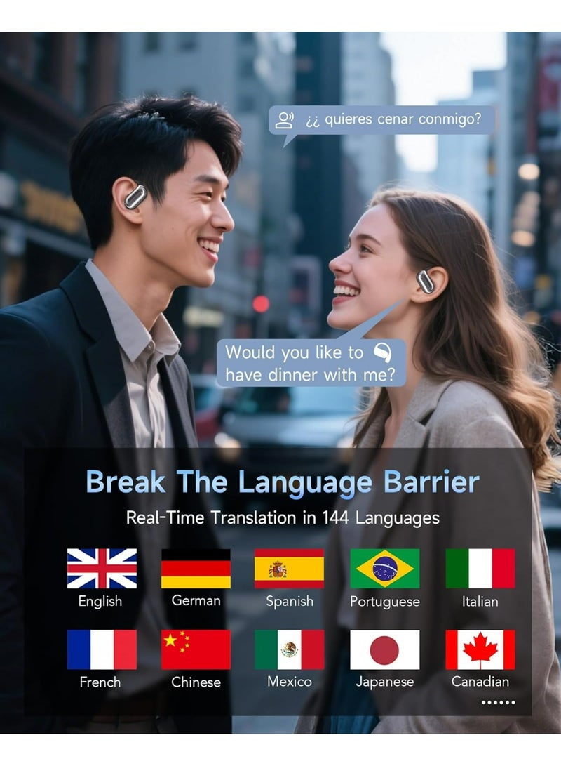 HaDoii AI Translation Earbuds Real Time, 3-in-1 Translator Earbuds, 80H Playtime Translating Device, 144 Language Translator Earbuds for iPhone and Android, for Travel/Business/Meeting/Learning - Image 3