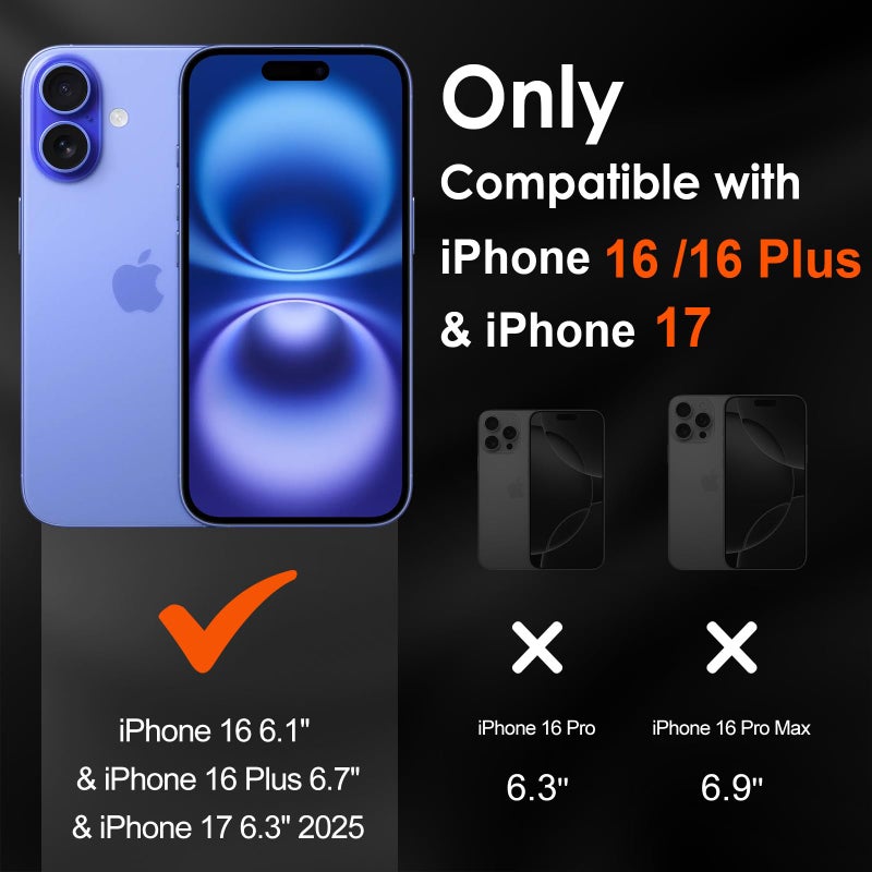 ivoler 4-Pack Camera Lens Protector for iPhone 16 6.1â€/ iPhone 16 Plus 6.7â€ Screen Protector Tempered Glass [Case Friendly 17 ][New Rersion 17],Scratch-Resistant,Clear+Black Circle - Image 2