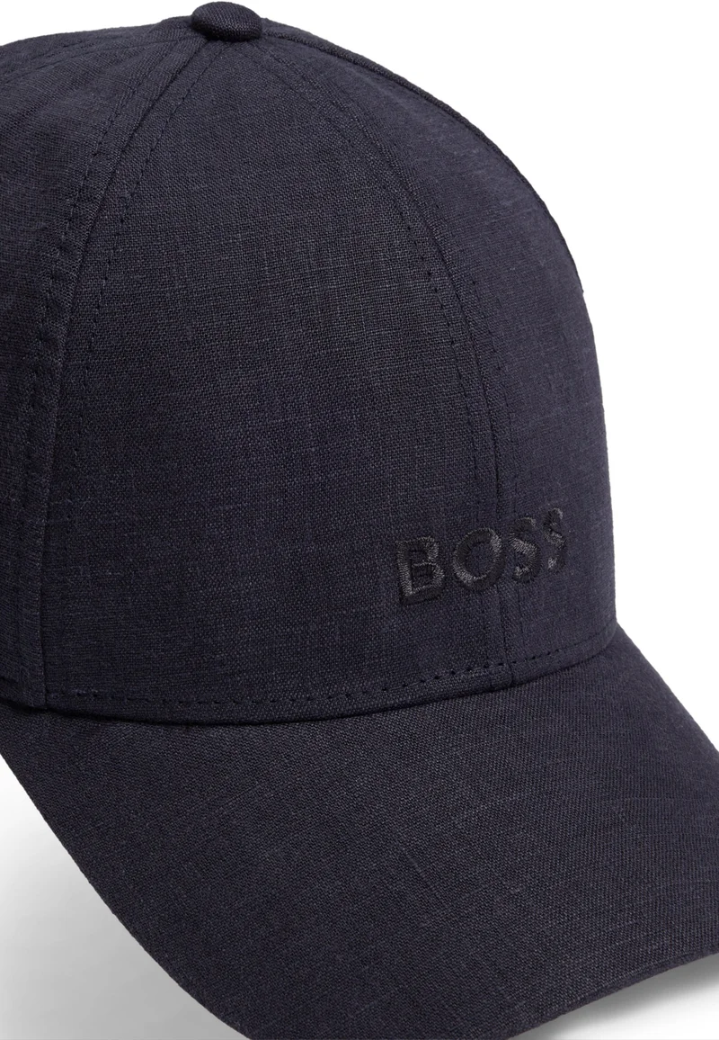 BOSS Dark Blue Linen cap with embroidered logo for Men | Best Price UAE